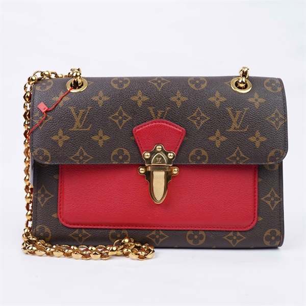 Túi LV Victorie hoa nâu phối đỏ (CA2147) sz26 (LT) KG+