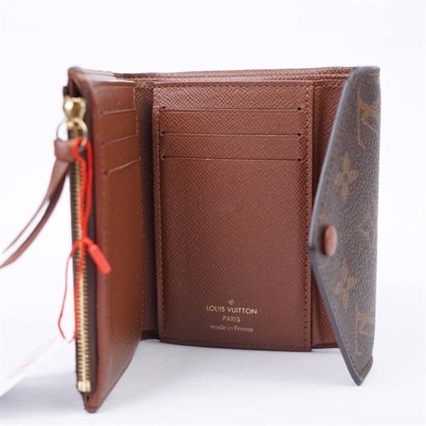 Ví LV hoa nâu gập 3 nút nâu (LT) KG+