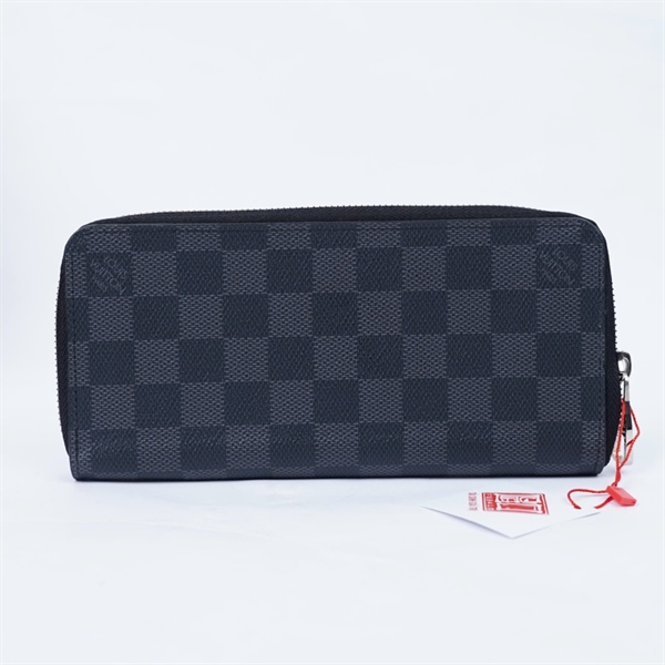 Ví LV zip ô vuông xanh đen (LT) KG+