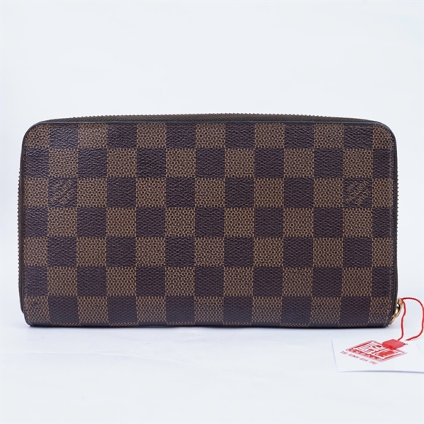 Ví LV zip ô vuông nâu (CA0039) (LT) KG+