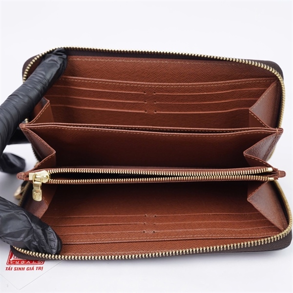 Ví LV zip hoa nâu KG+