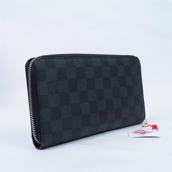 Ví LV zip ô vuông xanh đen (CA2143) (LT) KG+