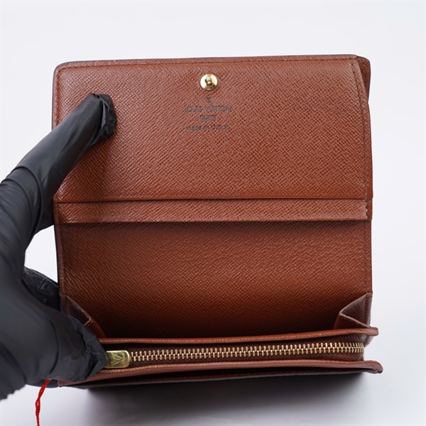 Ví LV hoa nâu nút vàng (SD0042) (LT) KG+