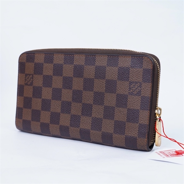 Ví LV zip ô vuông nâu (CA2029) (LT) KG+