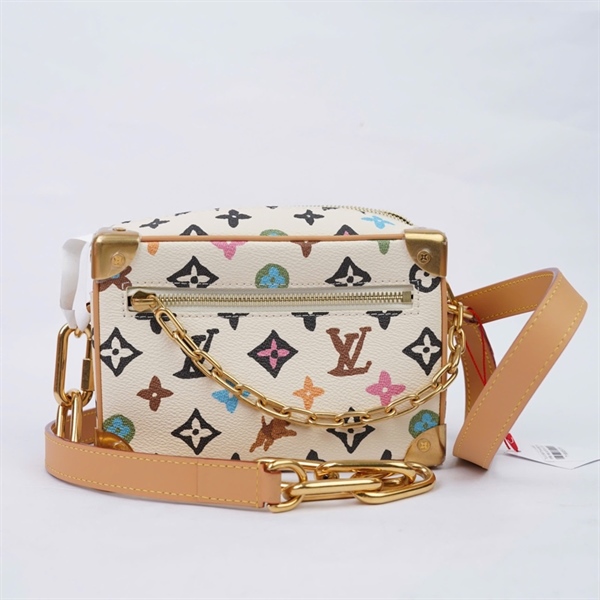 Túi LV Soft Trunk trắng hoa nhiều màu sz18 (A-T) KG+