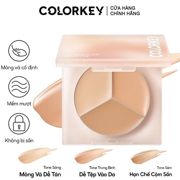 (VAT) Bảng kem che khuyết điểm Colorkey 3 màu