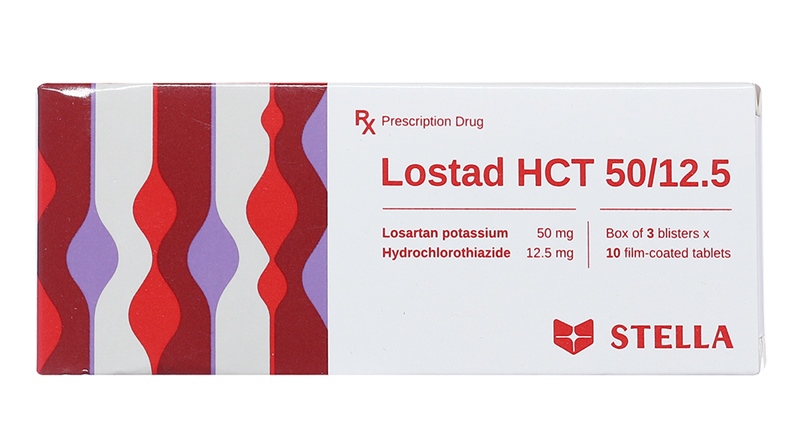 Lostad HCT 50/12,5mg (Losartan 50mg; Hydro 12,5mg) (H*3vỉ*10viên) - Stada
