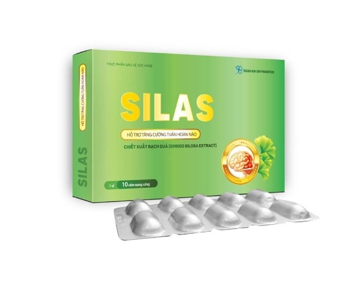SILAS (Hỗ trợ tăng cường tuần hoàn não) (Hộp 1 vỉ x 10 viên) - Đăk Tín/ Phamatech