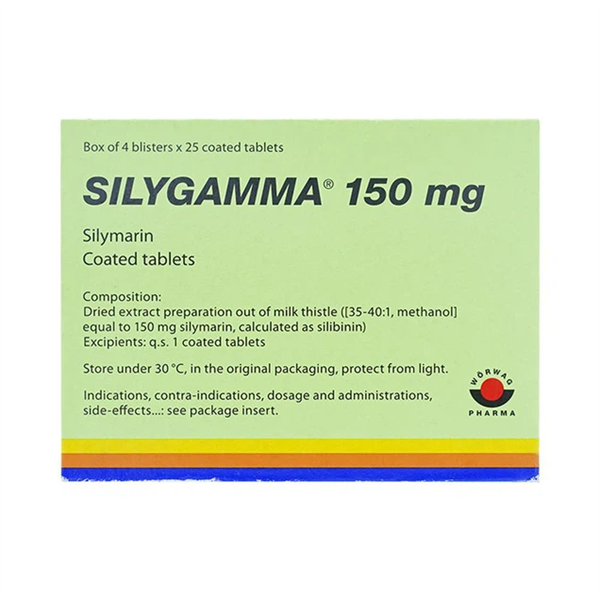 Silygamma 150mg (Hỗ trợ điều trị bệnh viêm gan, xơ gan,...) (H*4vỉ*25viên) - Germany