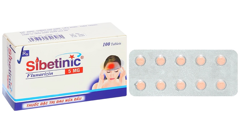 Sibetinic (Flunarizine 5mg) (Hộp 10 vỉ x 10 viên) - USA-NIC