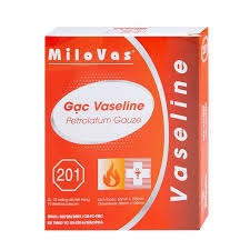 Gạc mỡ Milovas - Gạc Vaseline (65 x 190mm) (Hộp 10 miếng) - Milopha/VN
