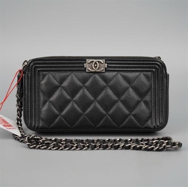 Túi Chanel zip đen (25246021) sz18 +