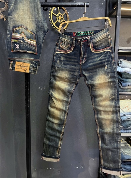 Jean Dài QCCC 3K-M13 was đồng túi dập da logo