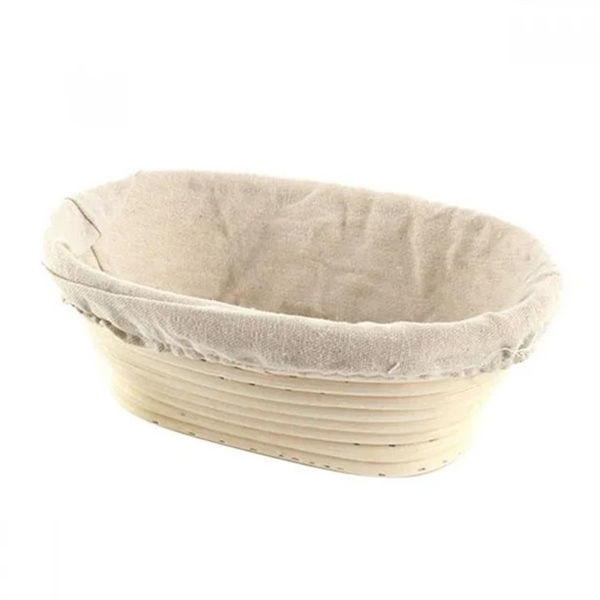 Rổ mây ủ bột bánh mì, kèm vải ủ/ Oval 17x12x8cm