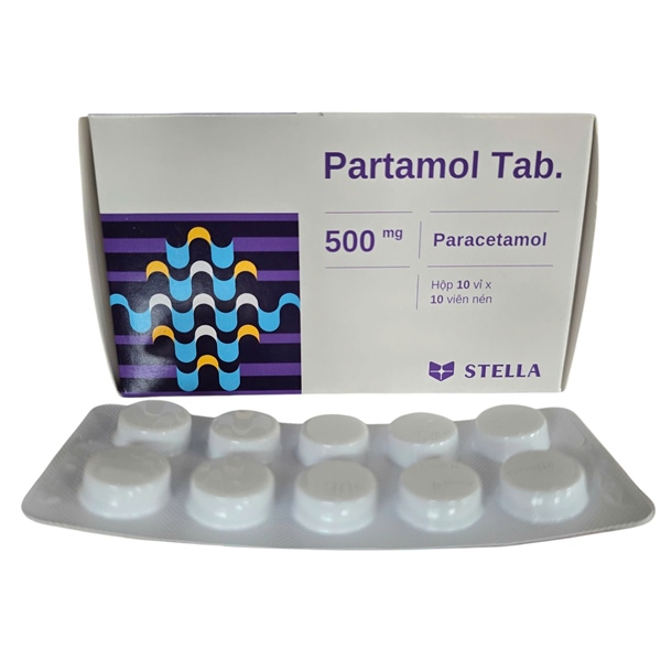 Partamol Tab (Paracetamol 500mg) (Hộp 10 vỉ x 10 viên) - CT TNHH LD Stellapharm Chi nhánh 1