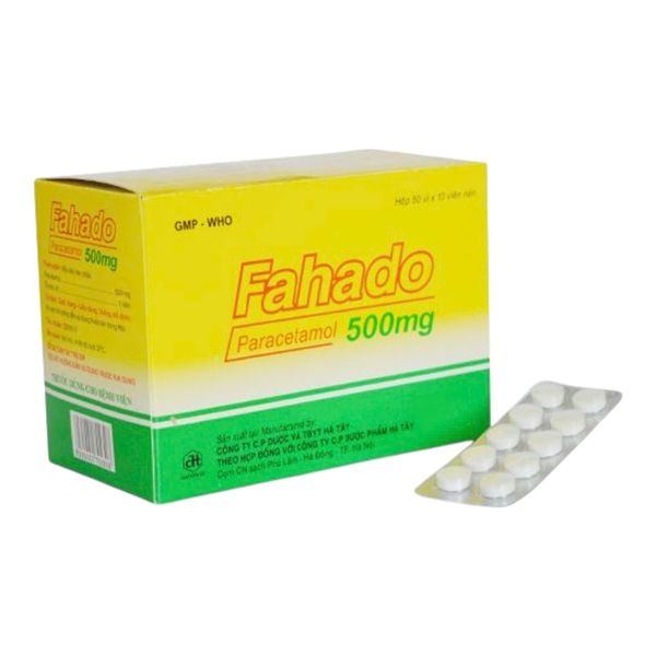 Paracetamol 500mg (fahado) (H*50vỉ*10viên) - Hà Tây
