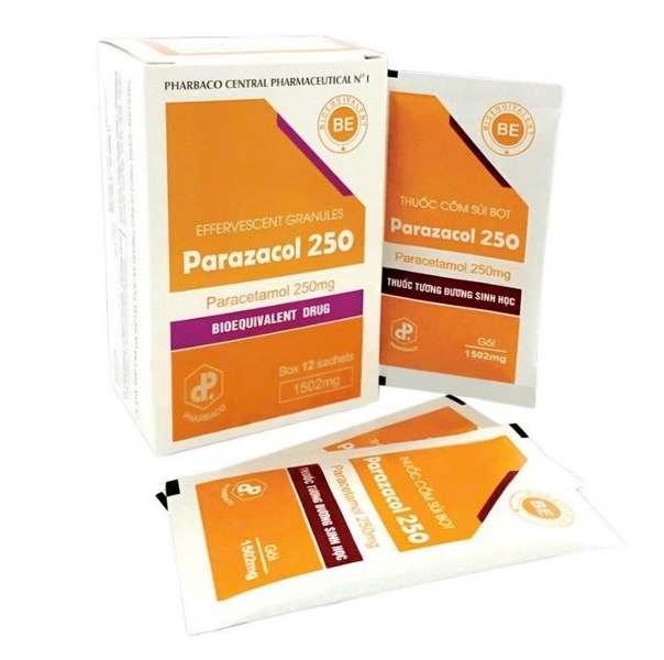 Parazacol 250 (Paracetamol 250mg) (K*90Hộp 12gói) - CTCPDP TƯ1 Pharbaco