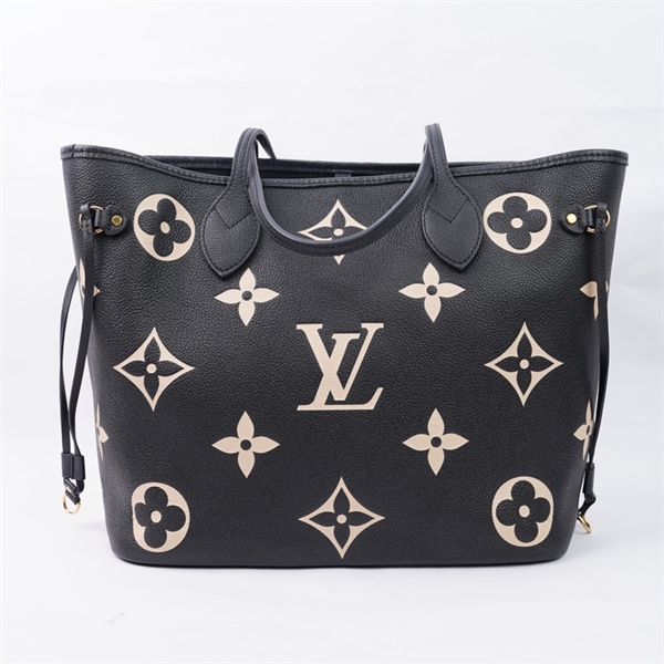 Túi LV Neverfull đen hoa trắng kèm ví sz32 (HT)+