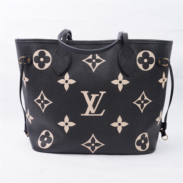 Túi LV Neverfull đen hoa trắng kèm ví sz32 (HT)+