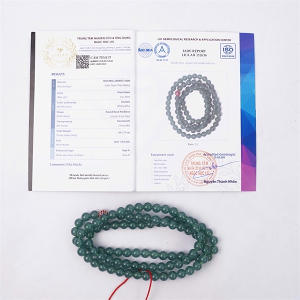 Chuỗi lam băng khởi Gang Gua 98 hạt 8.01-7.87mm (352636) KG+