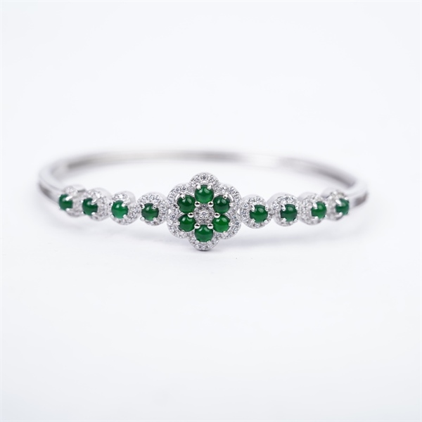 Kiềng bạc đính cẩm Gua KG+