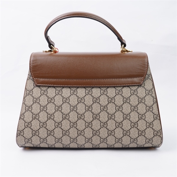 Túi GG Horsebit 1955 xám nắp nâu 2 strap (702049-480028) sz29 (HT)+