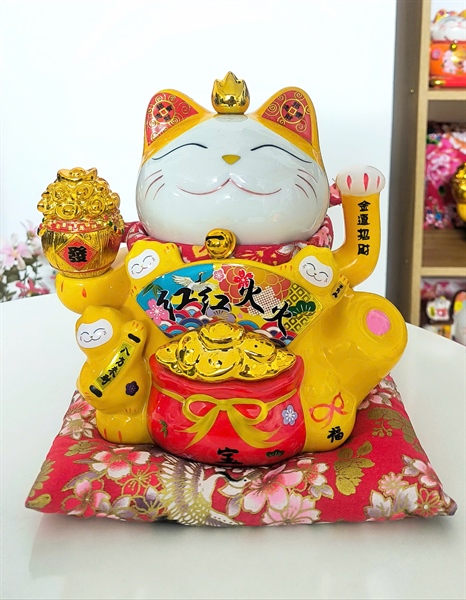 MÈO THẦN TÀI 22CM - HỒNG PHÚC TỀ THIÊN - QUÀ TẶNG PHONG THỦY MAY MẮN