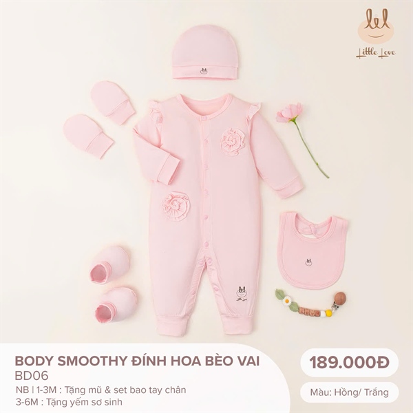 BD060 - NB/6M Body Smoothy đính hoa