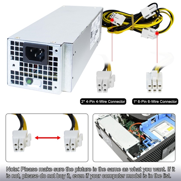 Nguồn Dell Optiplex 3040 3060 5040 5060 7040 7060 3470 (SFF - Small Form Factor), 200 Watt (6 Pin + 4 Pin) và dịch vụ lắp đặt - Bảo hành 06 tháng