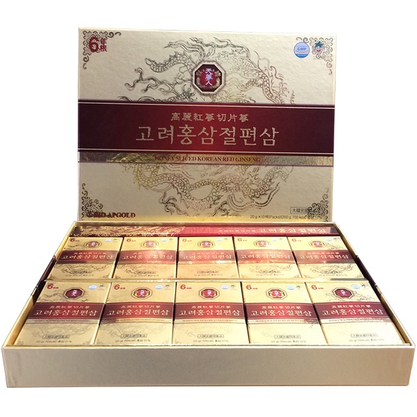 Sâm lát mật ong Bio Apgold - Honey Sliced Korean Red Ginseng (Hộp 10 gói x 20g) - Korea (Khánh Tân)