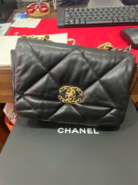 Túi Chanel C19 đen có lót form (30277833) sz26 +