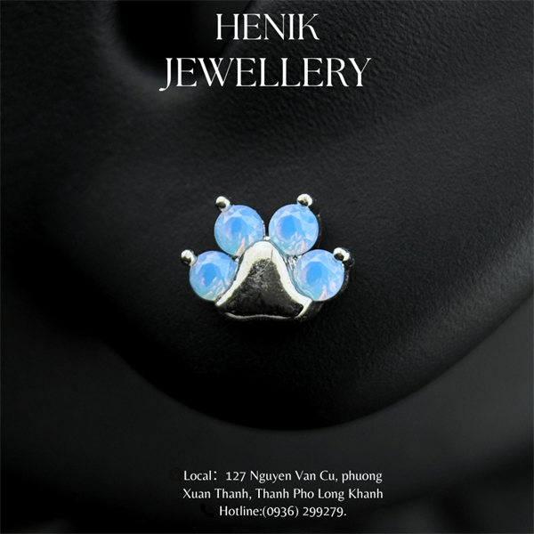 1.4 PAW PRINT SHAPED EARRINGS - STAINLESS STEEL