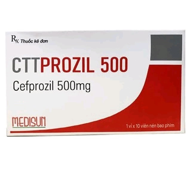CTT Prozil 500 (Cefprozil 500mg) (Hộp 1 vỉ x 10 viên) - Medisun