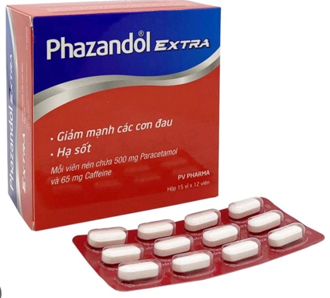 Phazandol Extra (Giảm mạnh các cơn đau, hạ sốt) - (H*15vỉ*12viên) - Phúc Vinh