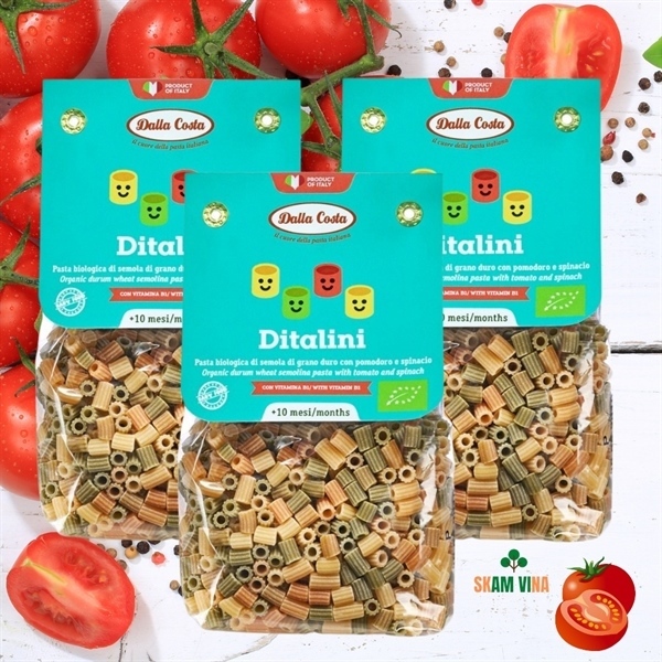 Nui ống rau củ Organic Dalla Costa 200g 10M+