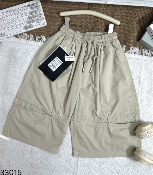 33015-Quần Short Kaki Mềm Dây Rút KEM