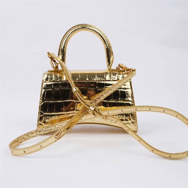 Túi Balenciaga Hourglass vàng bóng sz18 KG+