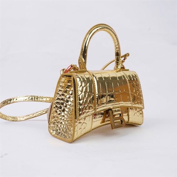 Túi Balenciaga Hourglass vàng bóng sz18 KG+
