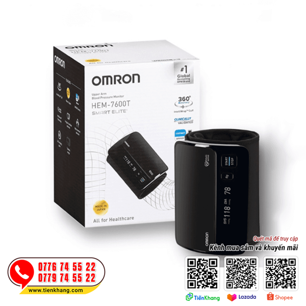 Máy đo huyết áp bắp tay tự động OMRON HEM 7600T - Japan
