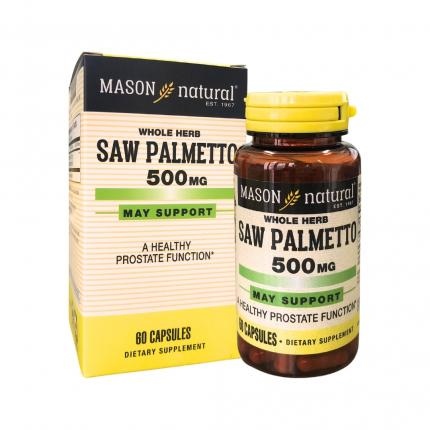 Mason Saw Palmetto 500mg (Hỗ trợ điều trị phì đại tiền liệt tuyến) (Lọ 60 viên) - USA