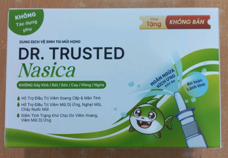 Dung dịch vệ sinh tai mũi họng Dr Trusted Nasica - Spomedic VN (Hộp 5 ống) (Hàng tặng không bán)
