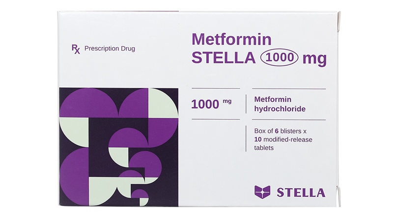 Metformin Stella 1000mg (H*6vỉ*10viên) - Stella