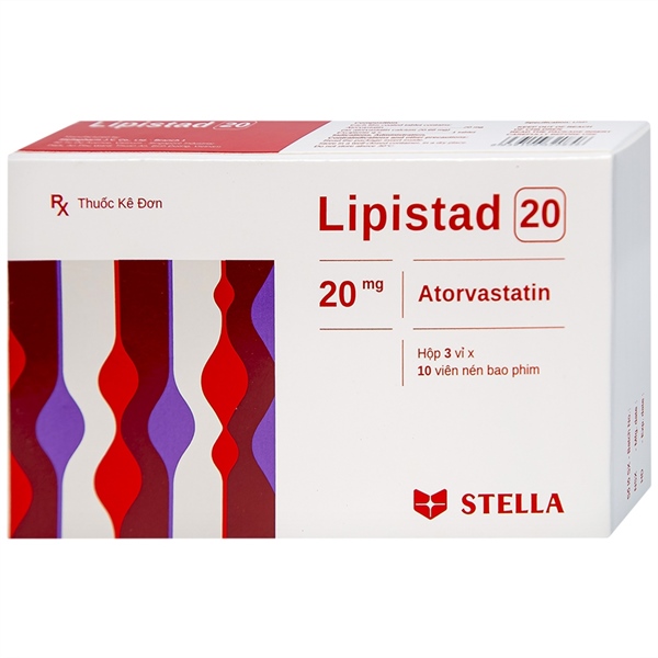 Lipistad 20 (Atorvastatin 20mg) (H*3vỉ*10viên) - Stella