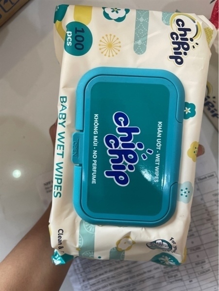 Giấy ướt chip chip xanh 100 tờ