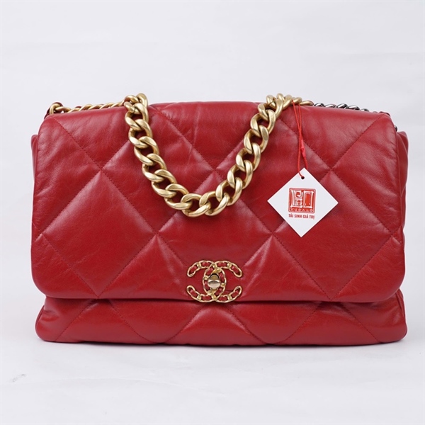 Túi Chanel C19 đỏ kèm lót form (30157084) sz35 KG+
