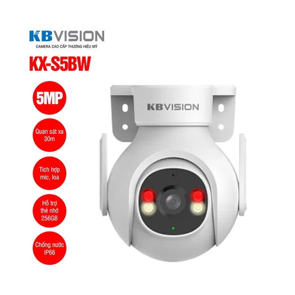 Camera ip wifi Kbvision KX S5BW 5Mp ngoài trời full màu