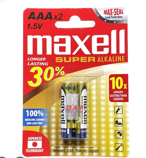 Pin AAA Maxell (2 viên/ Vỉ) (Máy HA cổ tay & Máy mát xa)