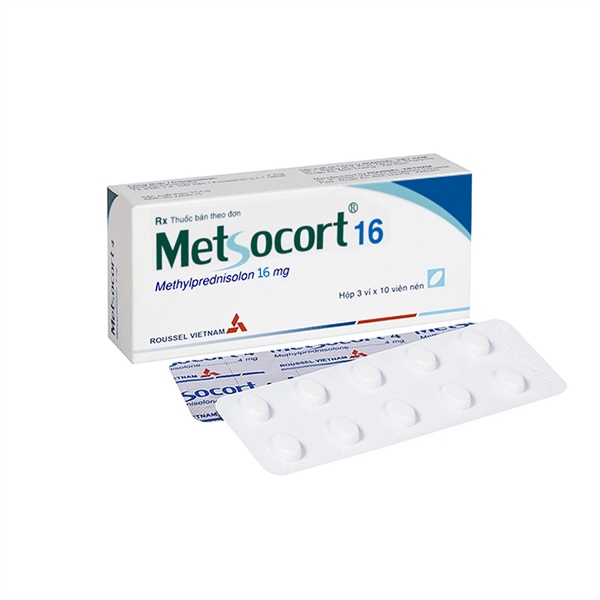 Metsocort 16 (Methylprednisolon 16mg) (Hộp 3 vỉ x 10 viên) - Rousell VN