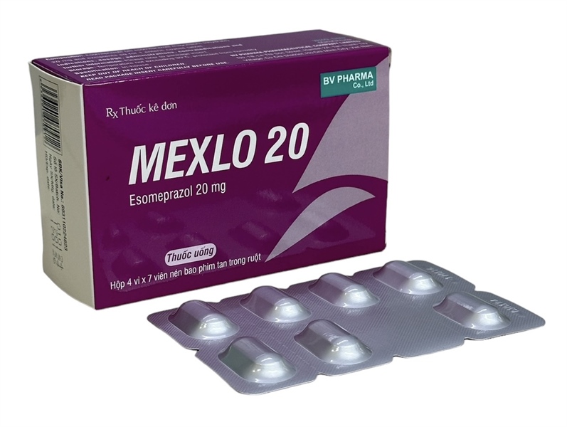 Mexlo 20 (Esomeprazole 20mg) (Hộp 4 vỉ x 7 viên) - BV Pharma