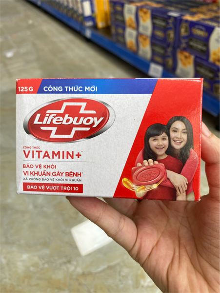 Xà bông cục Lifebuoy bảo vệ vượt trội 10 125g
